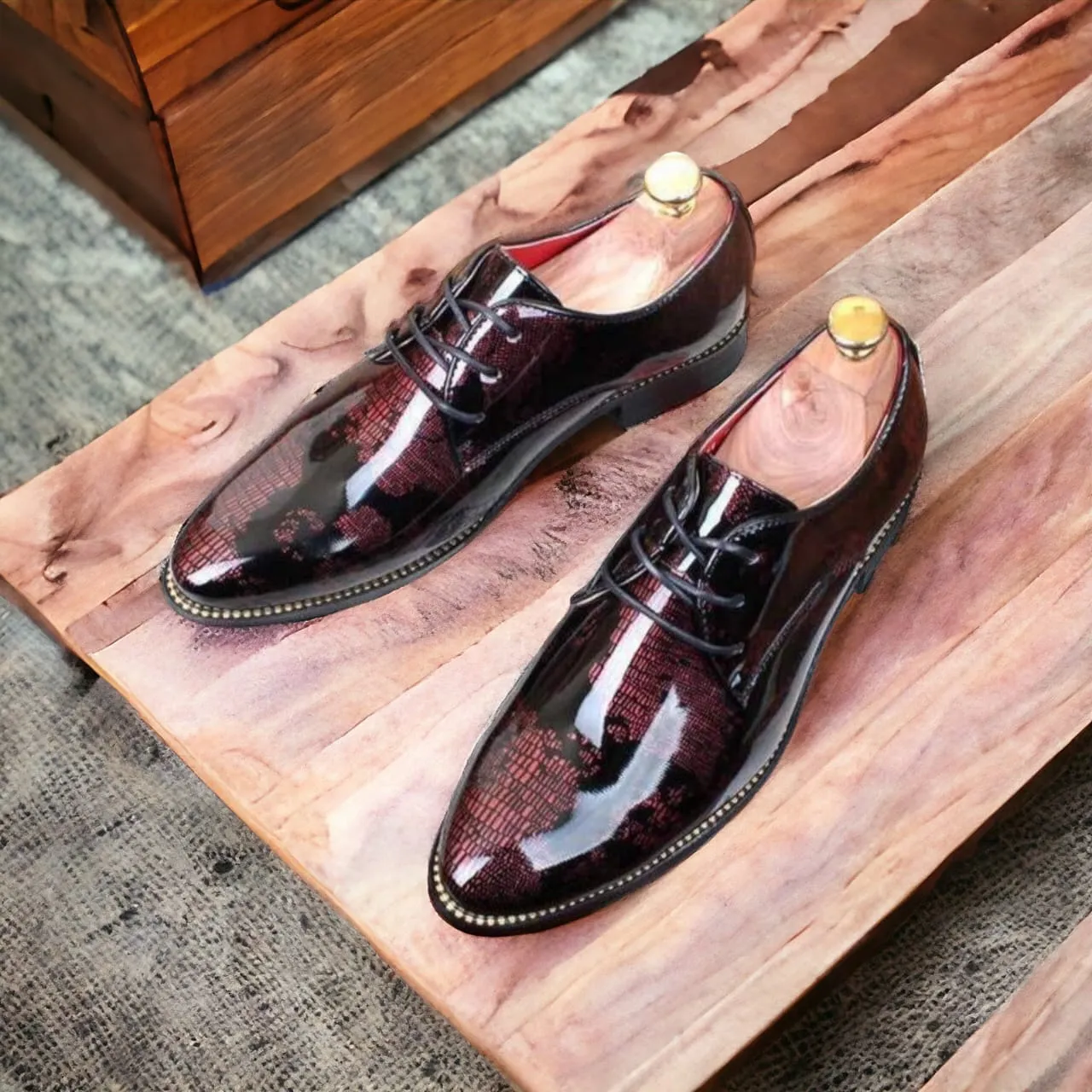 Men Fashion World Map Lace up Shoes