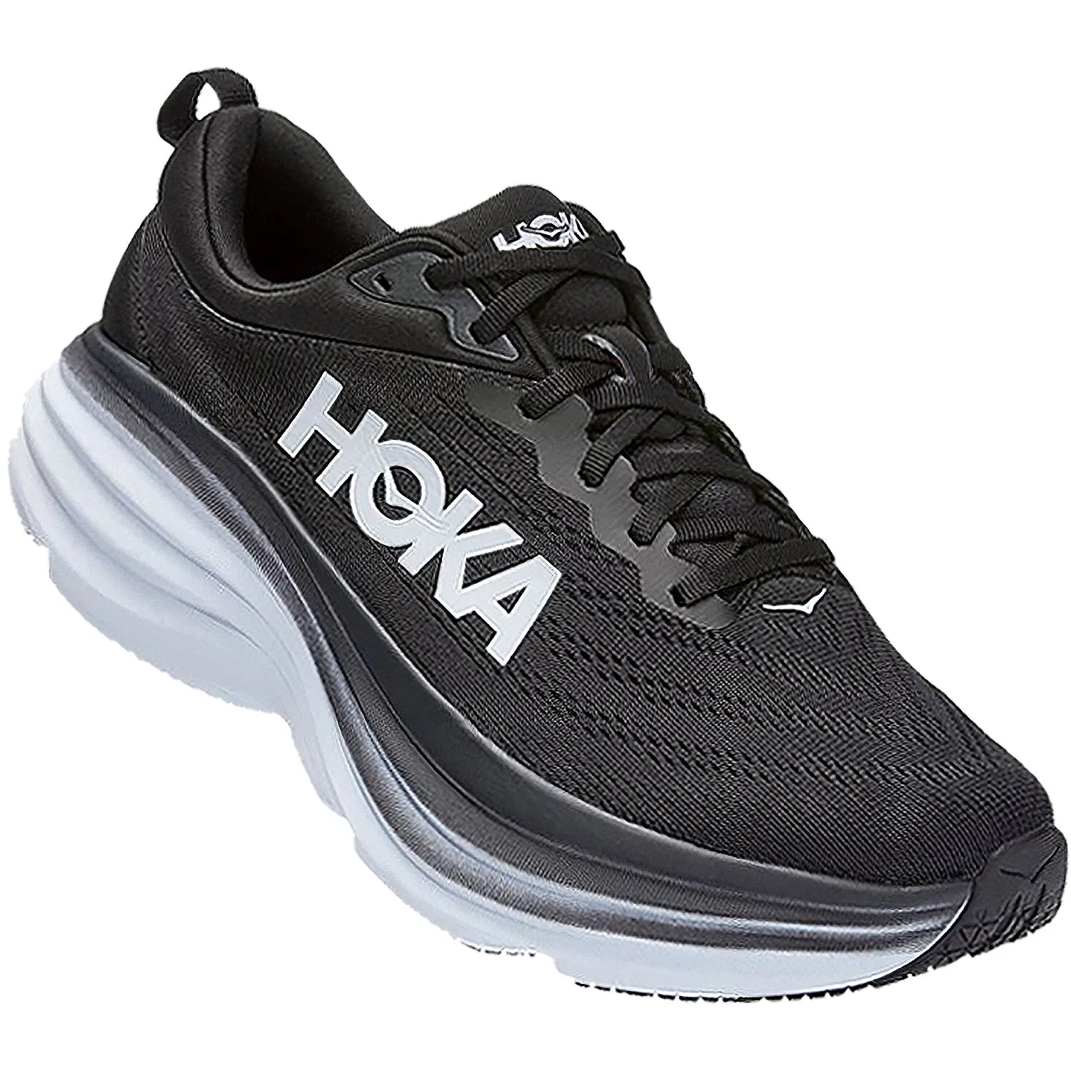Men's Hoka Bondi 8 Black/White Mesh