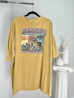 MUSTARD HARLEY DAVIDSON INDIANA SKULL T-SHIRT