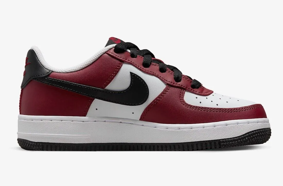 Nike Air Force 1 LV8 FD0300-600 Youth White/Team Red/Black Sneaker Shoes C695