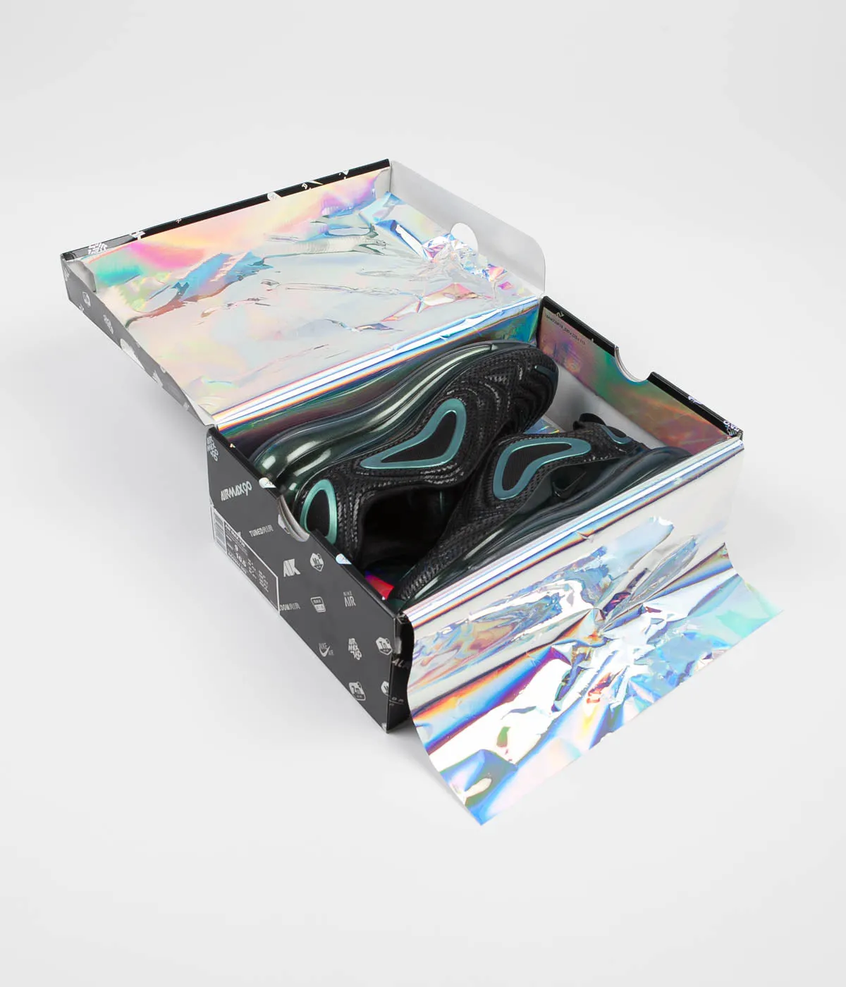 Nike Air Max 720 'Iridescent Mesh' Shoes - Black / Black - Metallic Silver