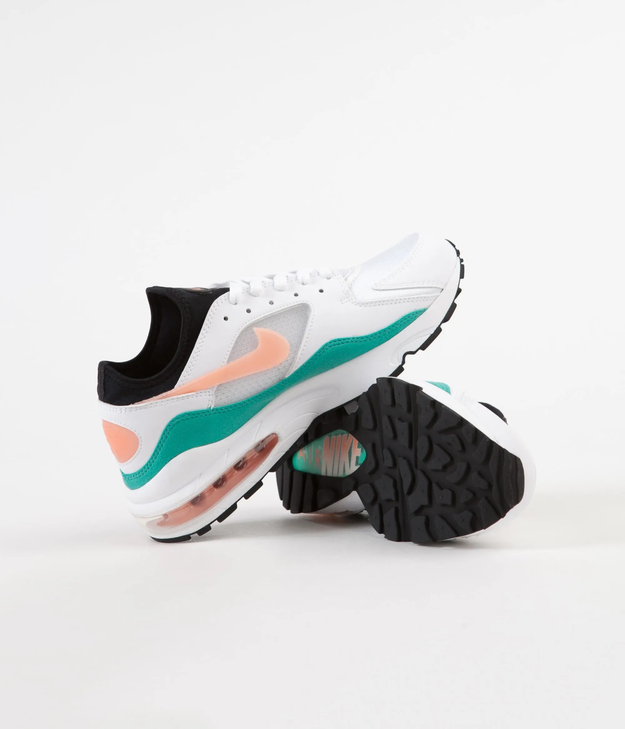 Nike Air Max '93 Shoes - White / Crimson Bliss - Kinetic Green - Black