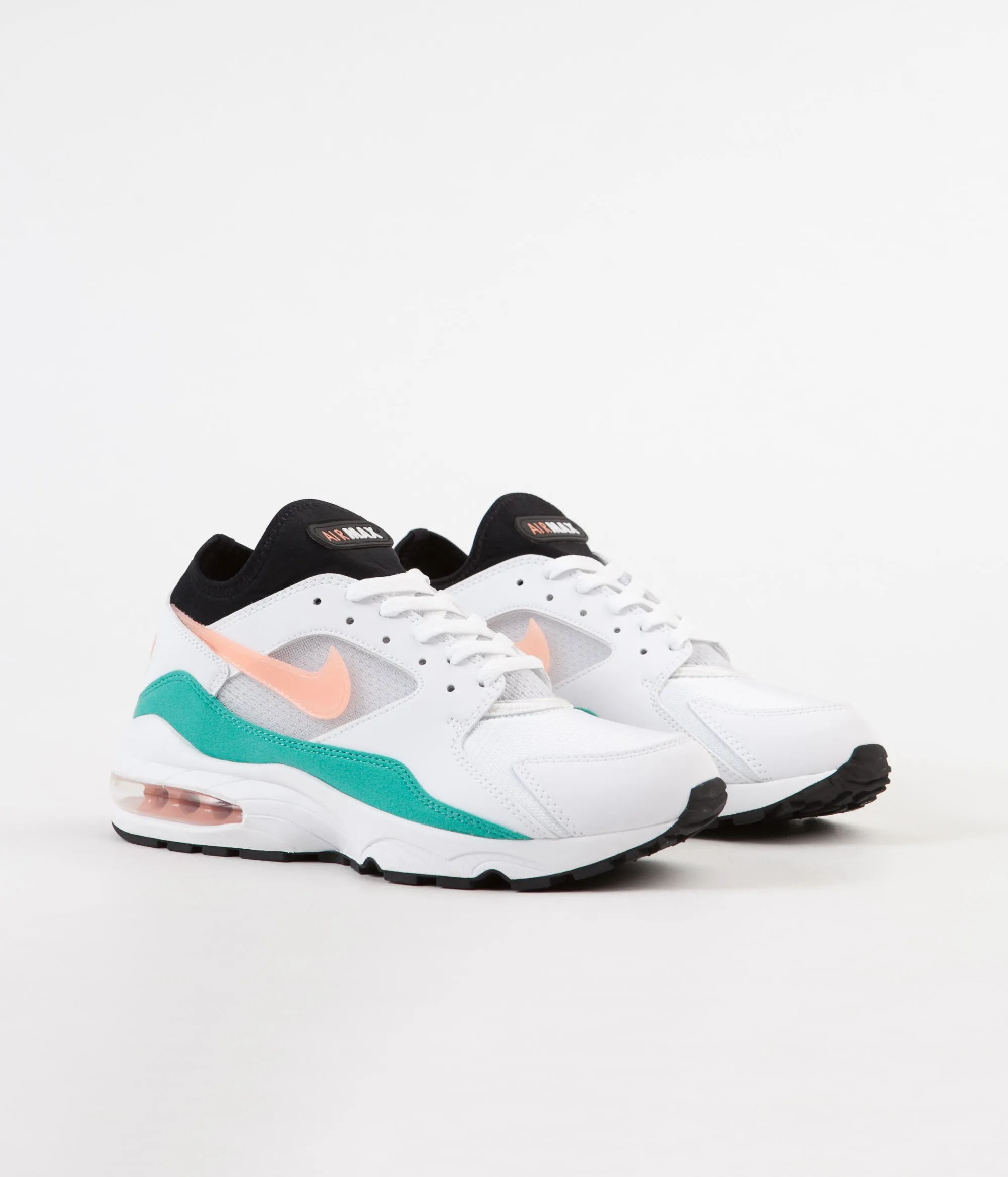 Nike Air Max '93 Shoes - White / Crimson Bliss - Kinetic Green - Black