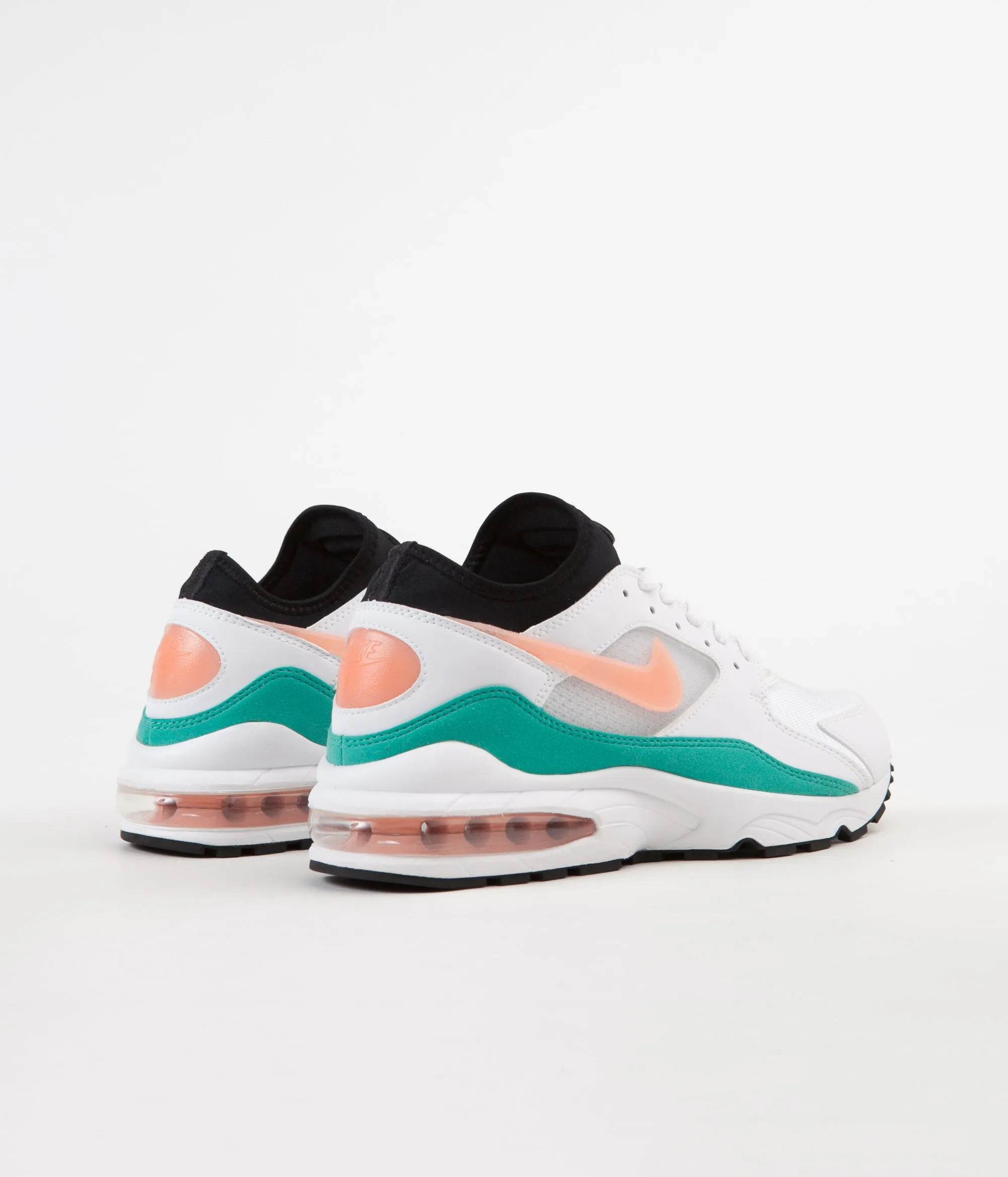 Nike Air Max '93 Shoes - White / Crimson Bliss - Kinetic Green - Black