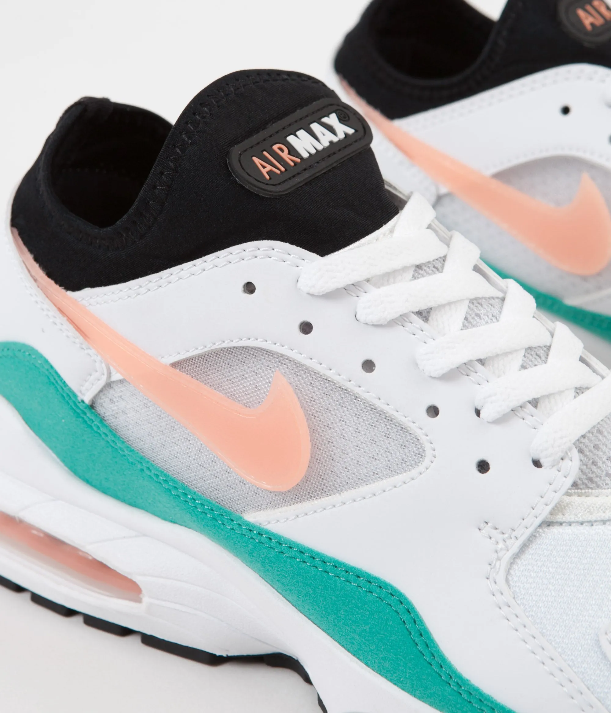 Nike Air Max '93 Shoes - White / Crimson Bliss - Kinetic Green - Black