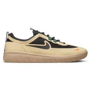 Nike SB Nyjah Free 2 Skateboard Shoe - Rattan/Black-Noble Green-Safety Orange