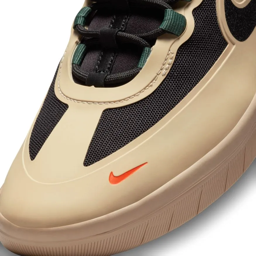 Nike SB Nyjah Free 2 Skateboard Shoe - Rattan/Black-Noble Green-Safety Orange