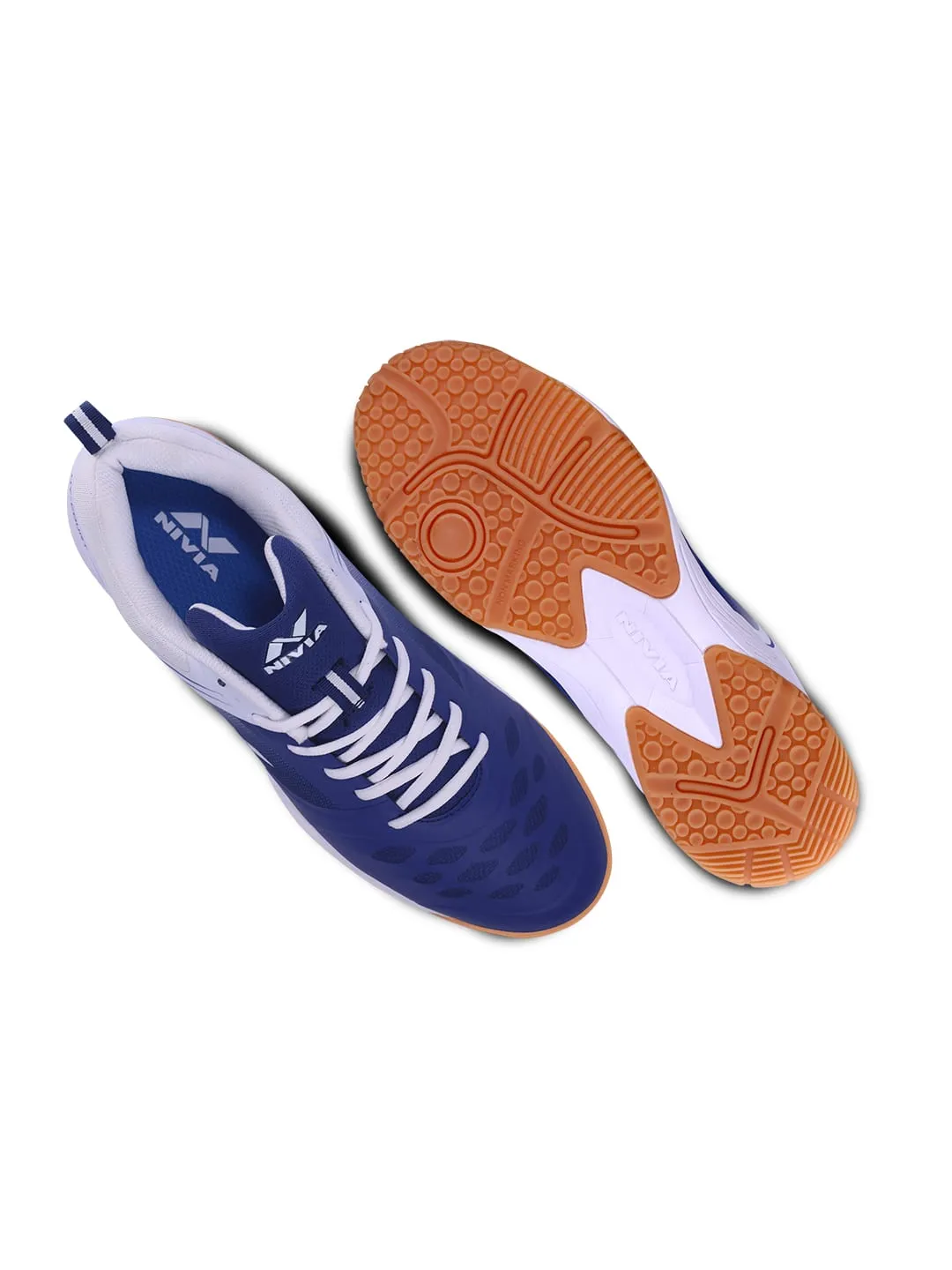 NIVIA Hy-Court 2.0 Badminton Shoe for Mens (Blue/White)