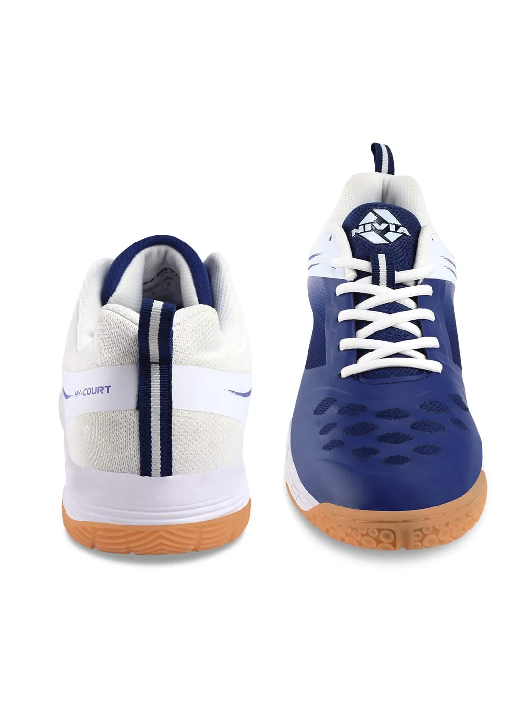 NIVIA Hy-Court 2.0 Badminton Shoe for Mens (Blue/White)