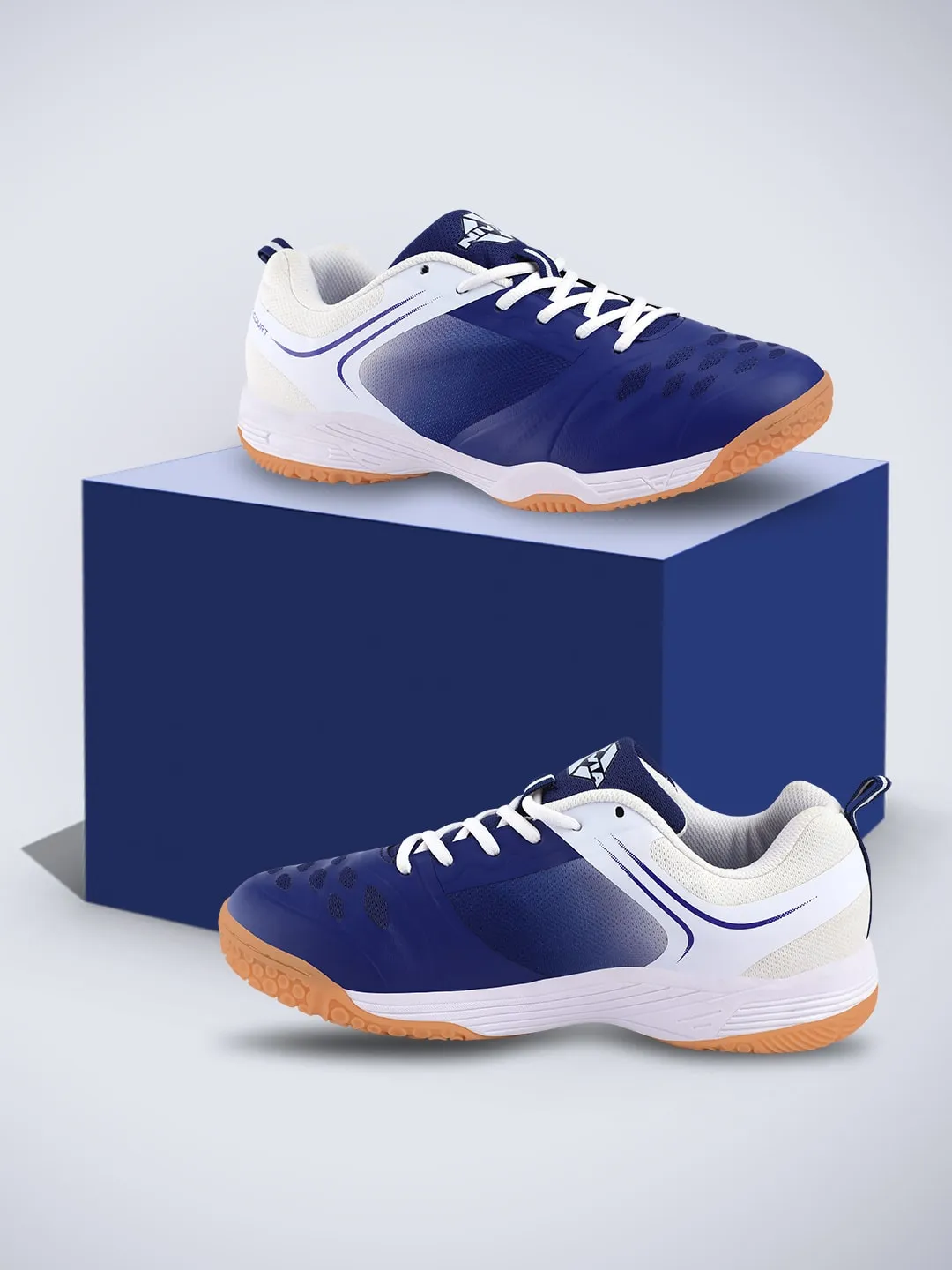 NIVIA Hy-Court 2.0 Badminton Shoe for Mens (Blue/White)