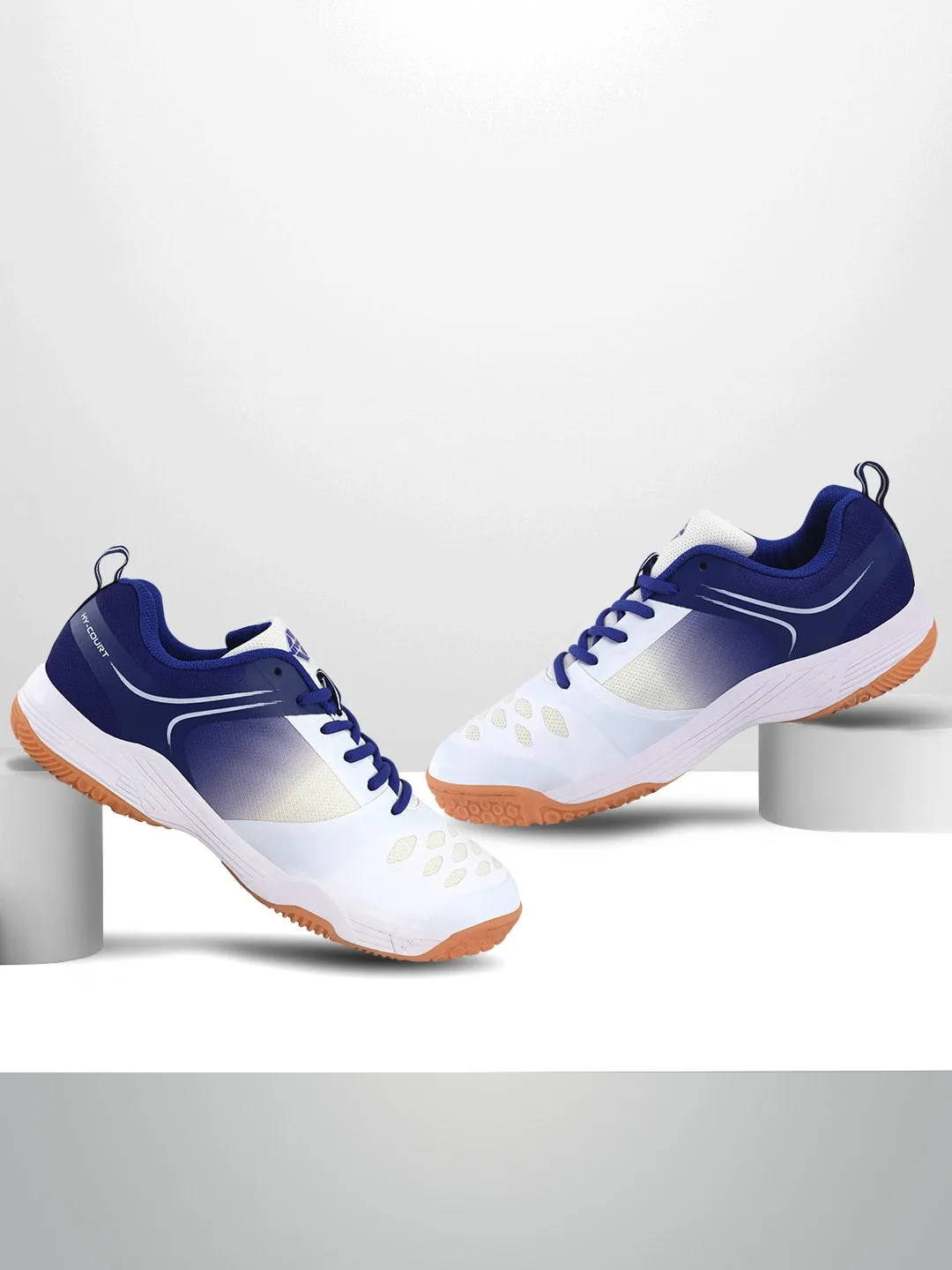 NIVIA HY-Court 2.0 Badminton Shoe for Mens (White/Blue)