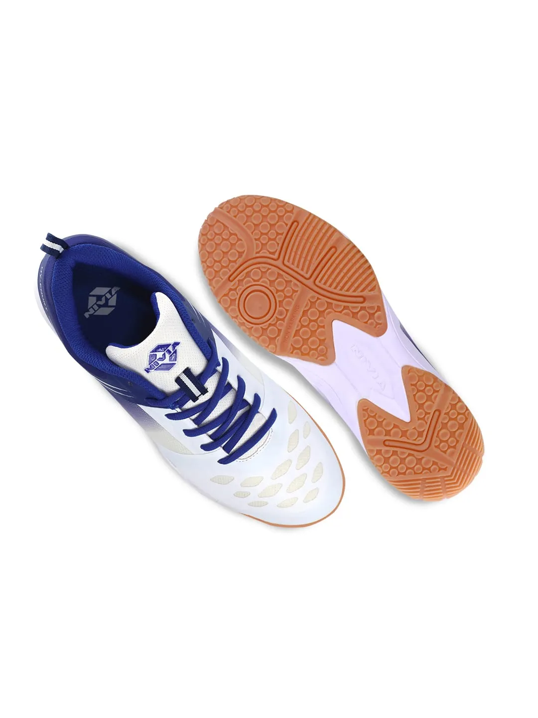 NIVIA HY-Court 2.0 Badminton Shoe for Mens (White/Blue)