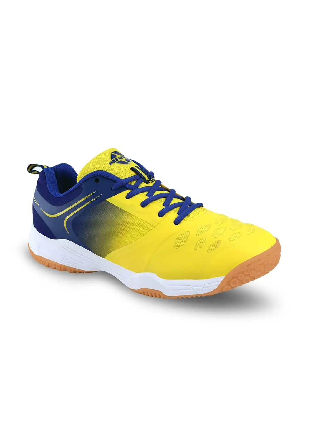 NIVIA HY-Court 2.0 Badminton Shoe for Mens (Yellow/Blue)