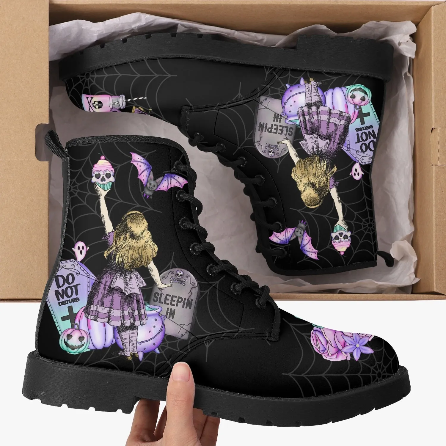 Pastel Goth Boots Alice in Wonderland Gifts - Pastel Goth Alice - Version 2 with Bats (JPREGPGA2)