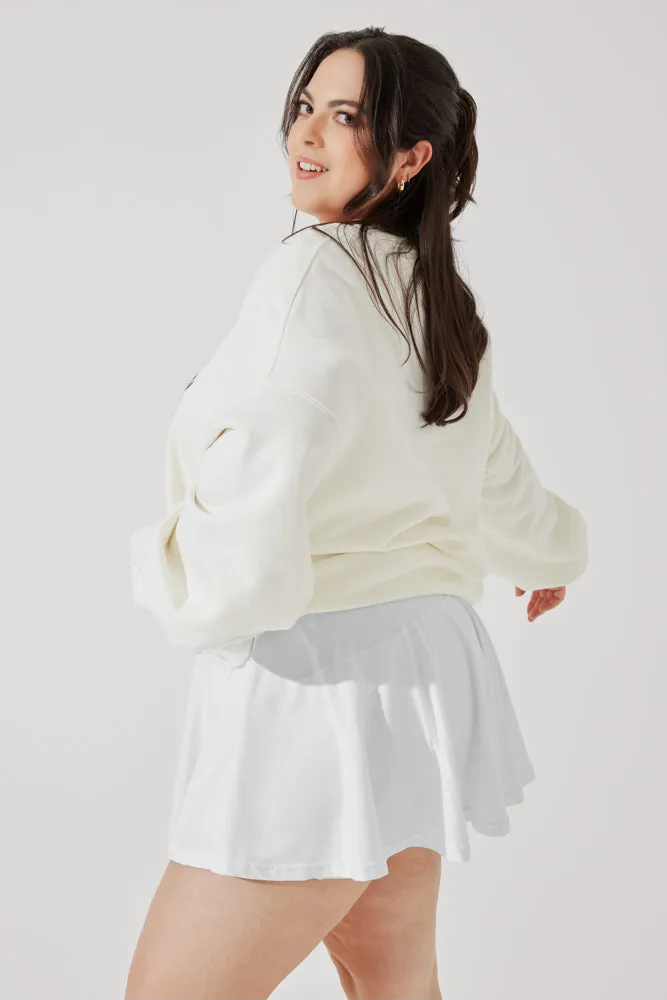 POPFLEX® Active Club Cloud Crewneck Sweater - Cream