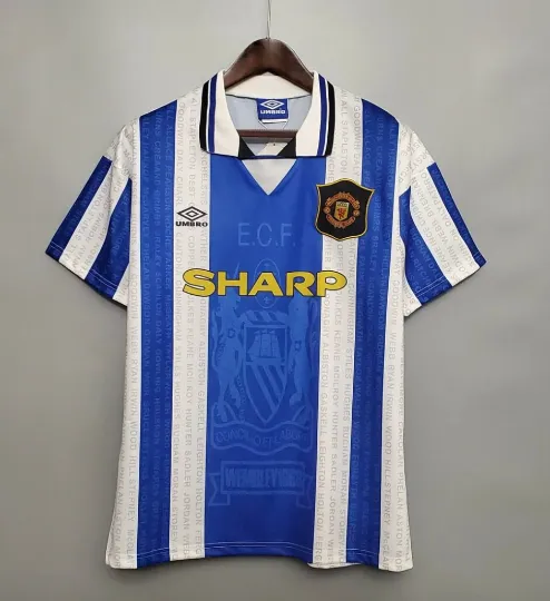 Rare 94-95 man UTD white / blue third kit