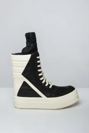 Rick Owens Mega Geobaskets in Black and Milk