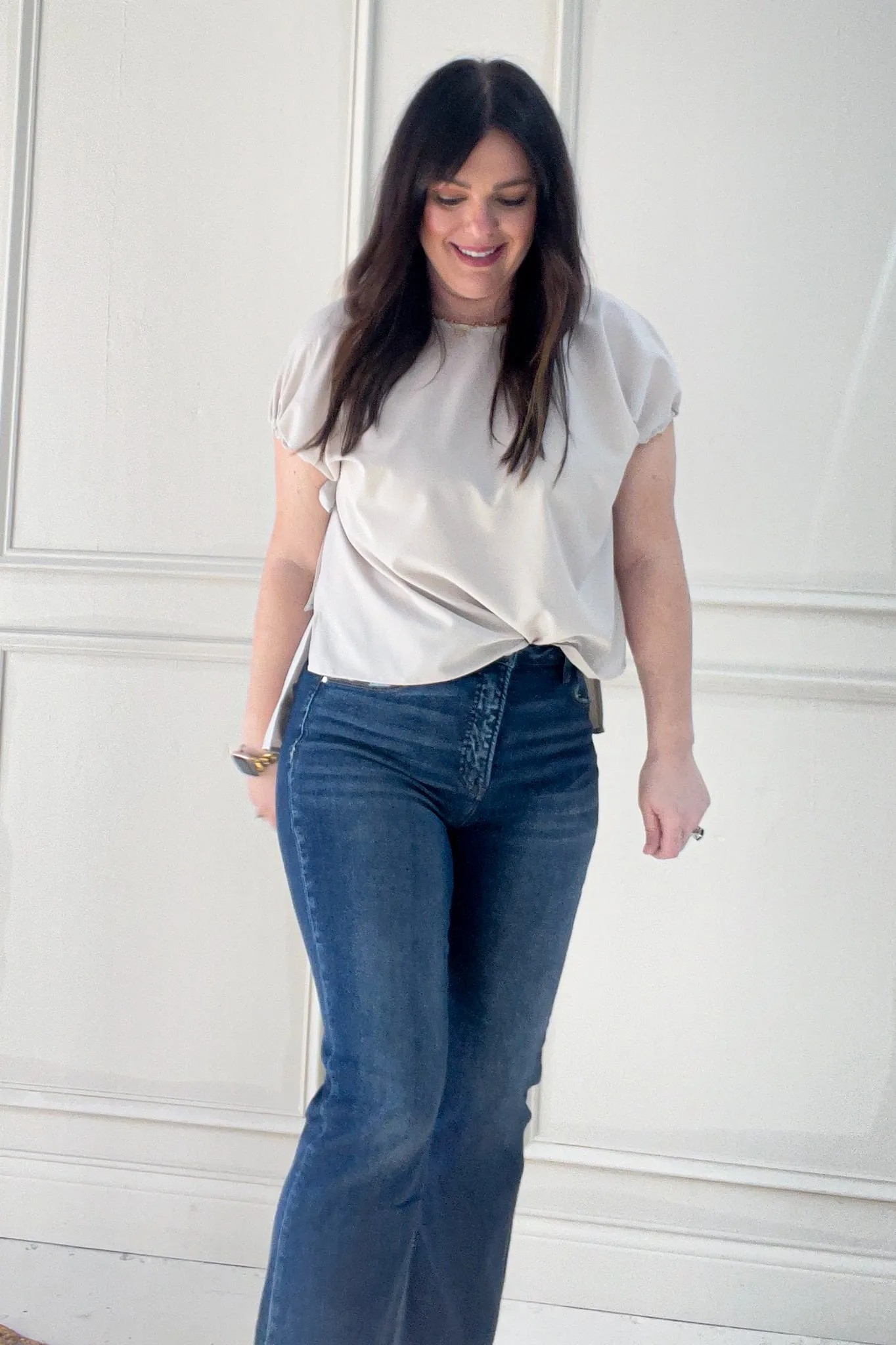 Risen Tummy Control Crop Straight Jeans