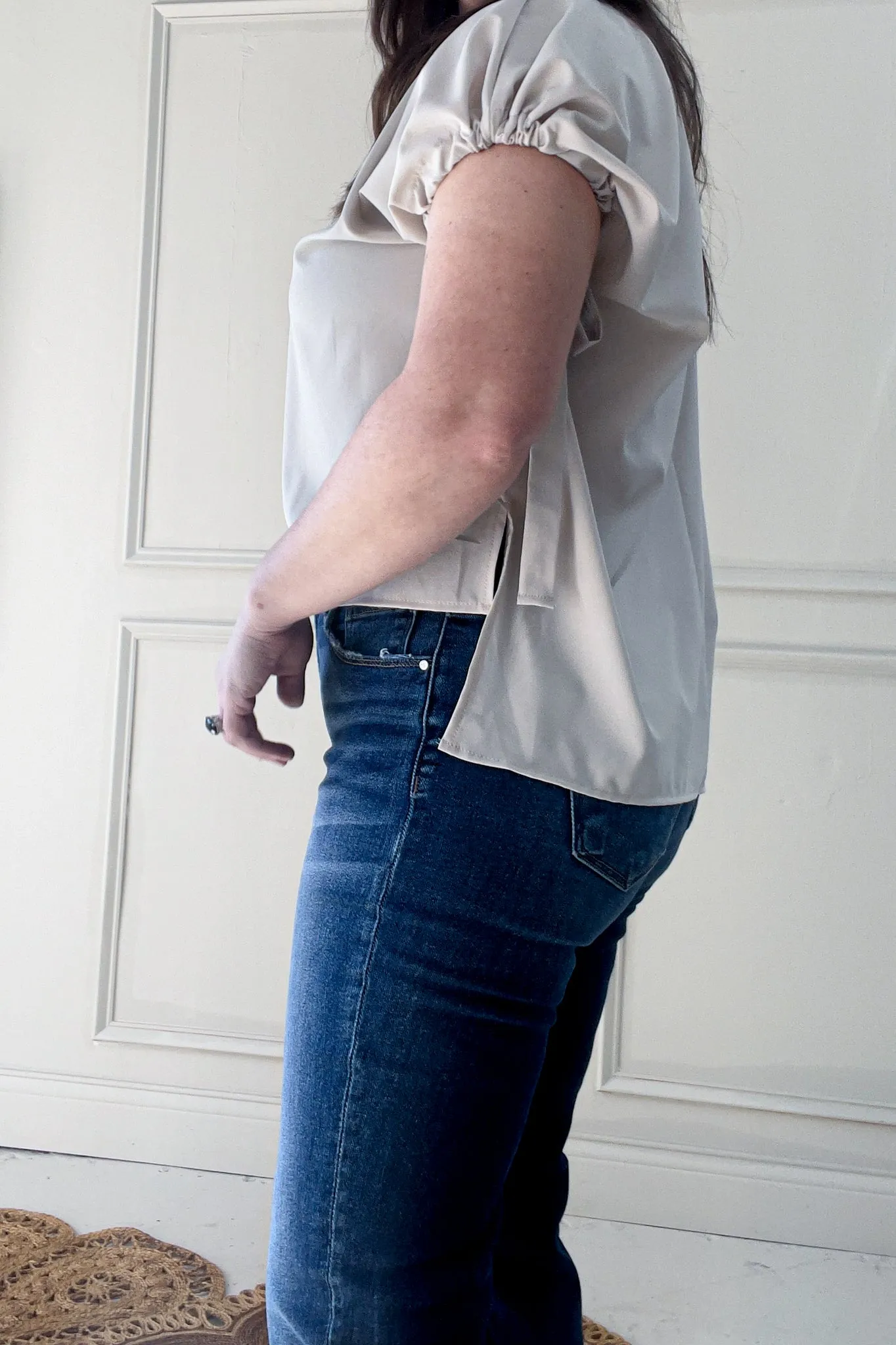 Risen Tummy Control Crop Straight Jeans