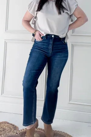 Risen Tummy Control Crop Straight Jeans