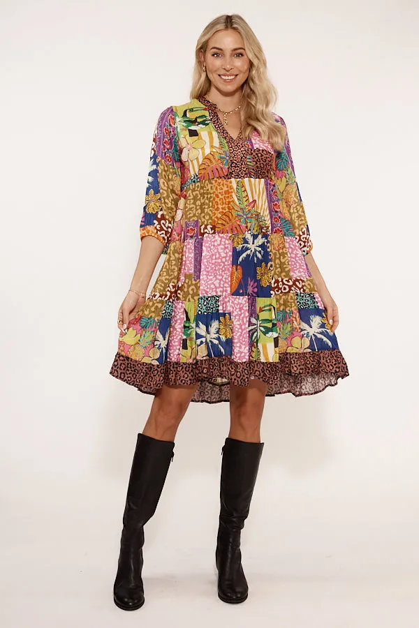 San Sebastian Tier Dress Print
