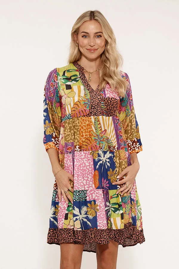 San Sebastian Tier Dress Print