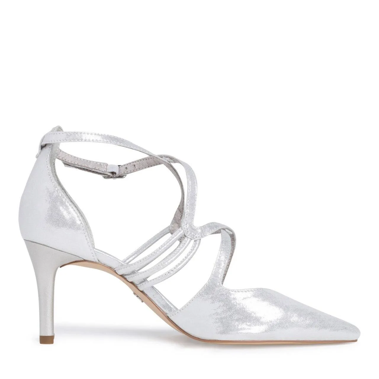 Shimmer Strappy Pointed Heel Shoe