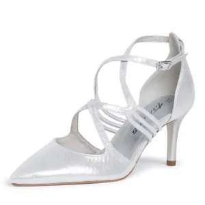 Shimmer Strappy Pointed Heel Shoe