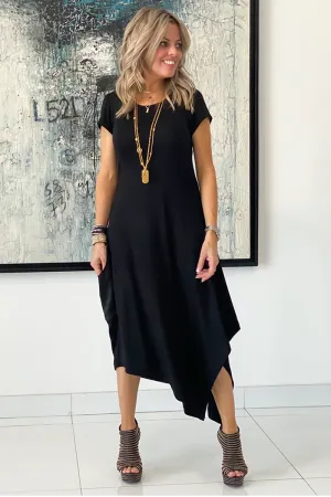 Short Sleeves Round Neck Total Comfort Dress C
