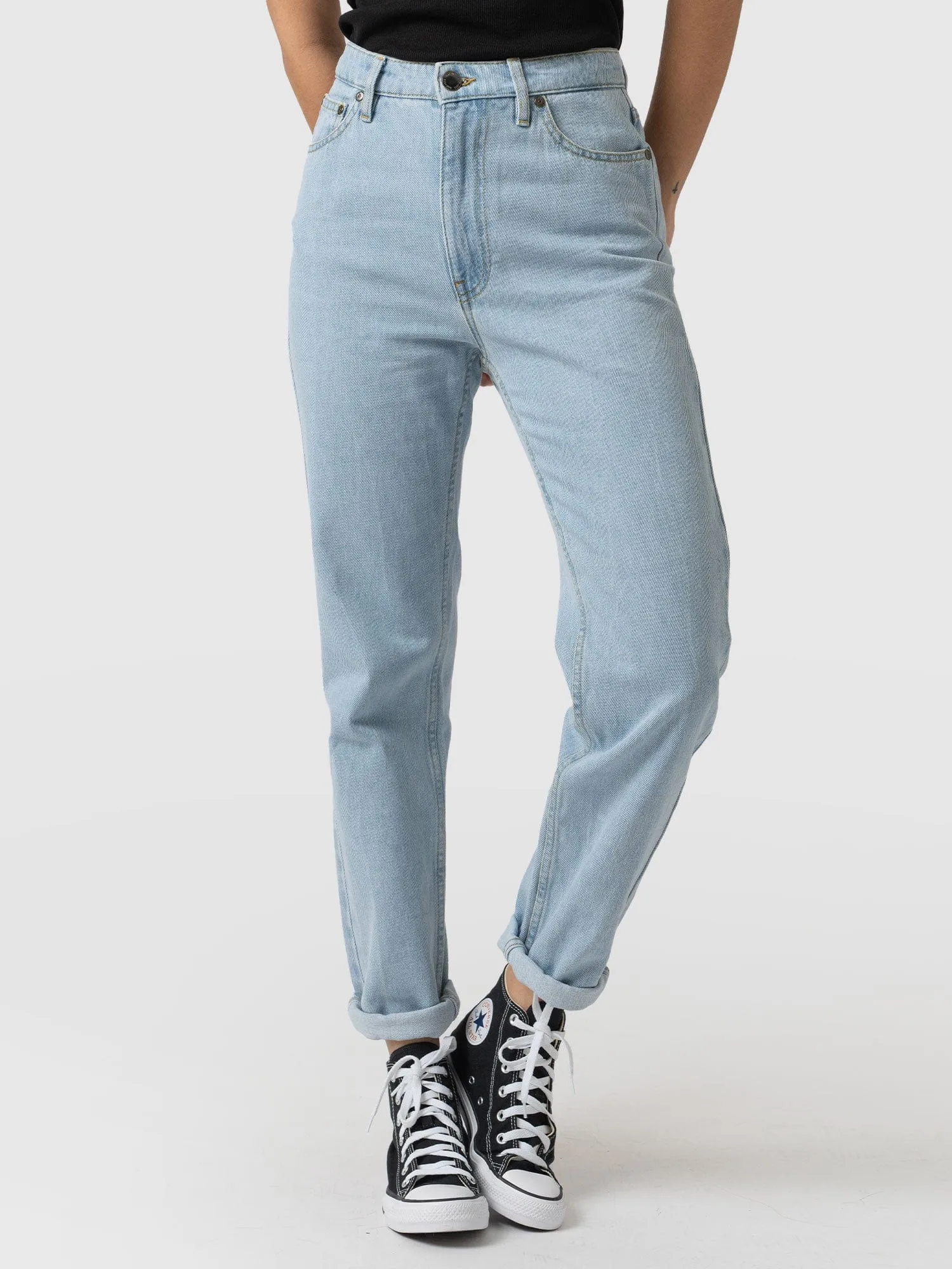 Slim Mom Jeans - Pale Blue
