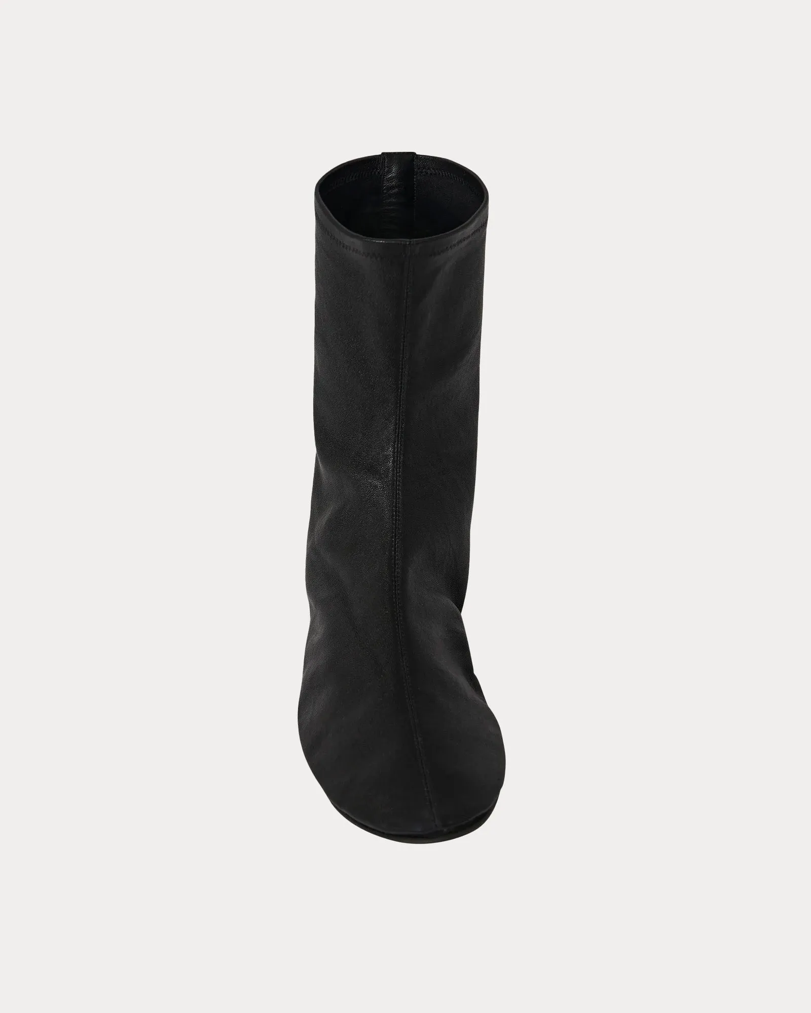 Sock Leather Black Boots