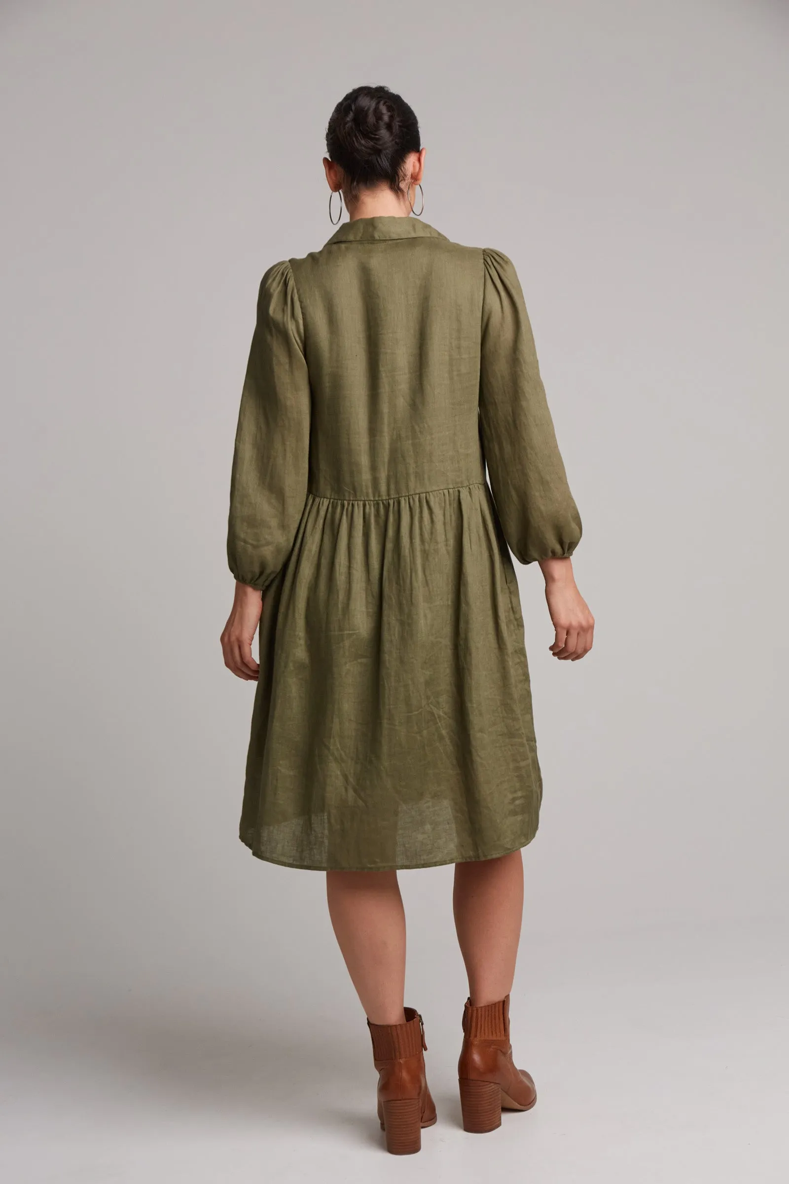 Studio Midi Shirt Dress - Khaki