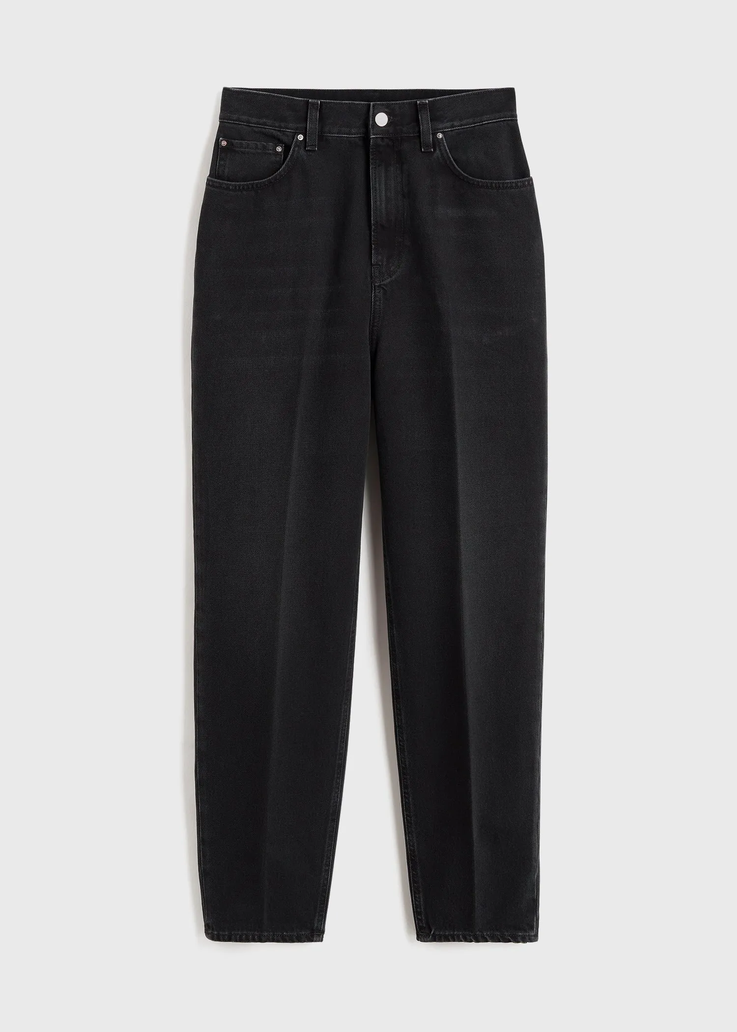 Tapered leg denim faded black