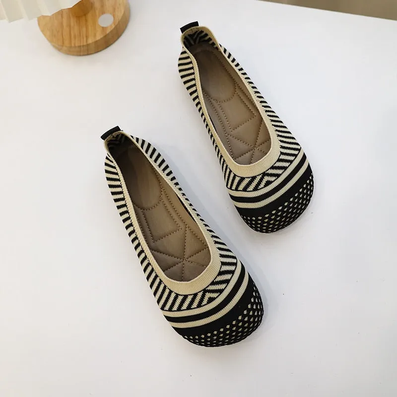 Vanccy Weaving Breathable Loafers  Comfortable Walking Casual Flats Shoes WF10