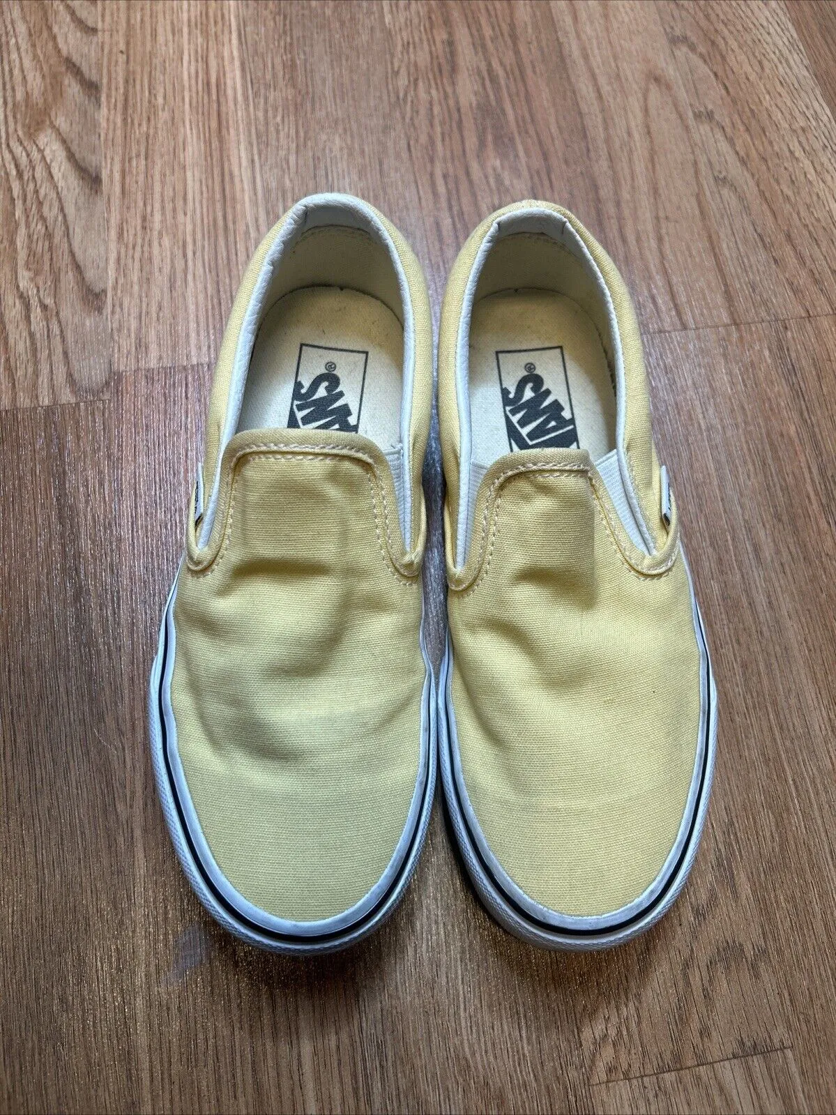 Vans Shoes Mens 3.5 Womens 5 Pastel Yellow Slip On Skate Sneaker Canvas