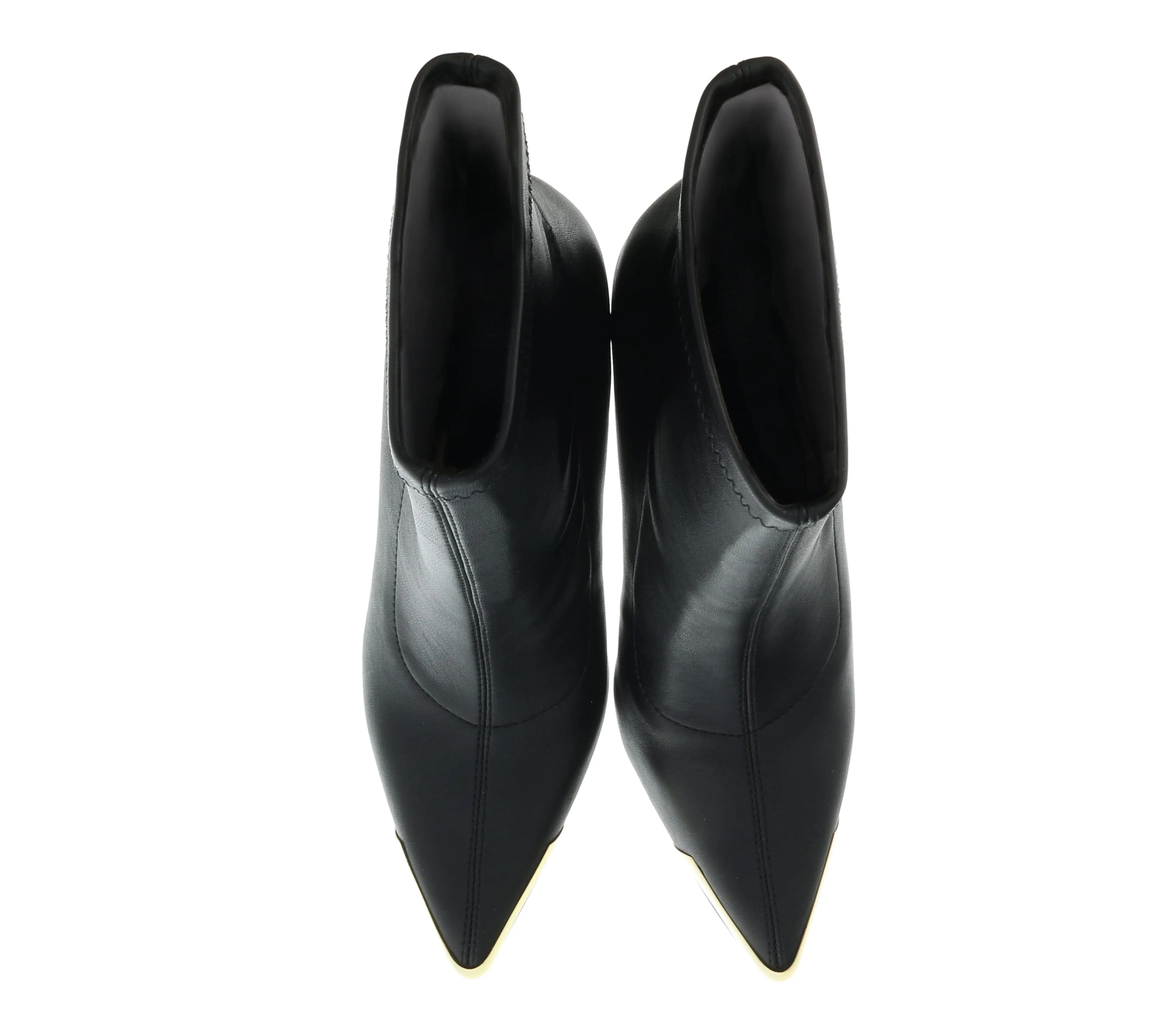 Versace Jeans Couture Black  Christy Coated Mesh High Heel Ankle Boots-