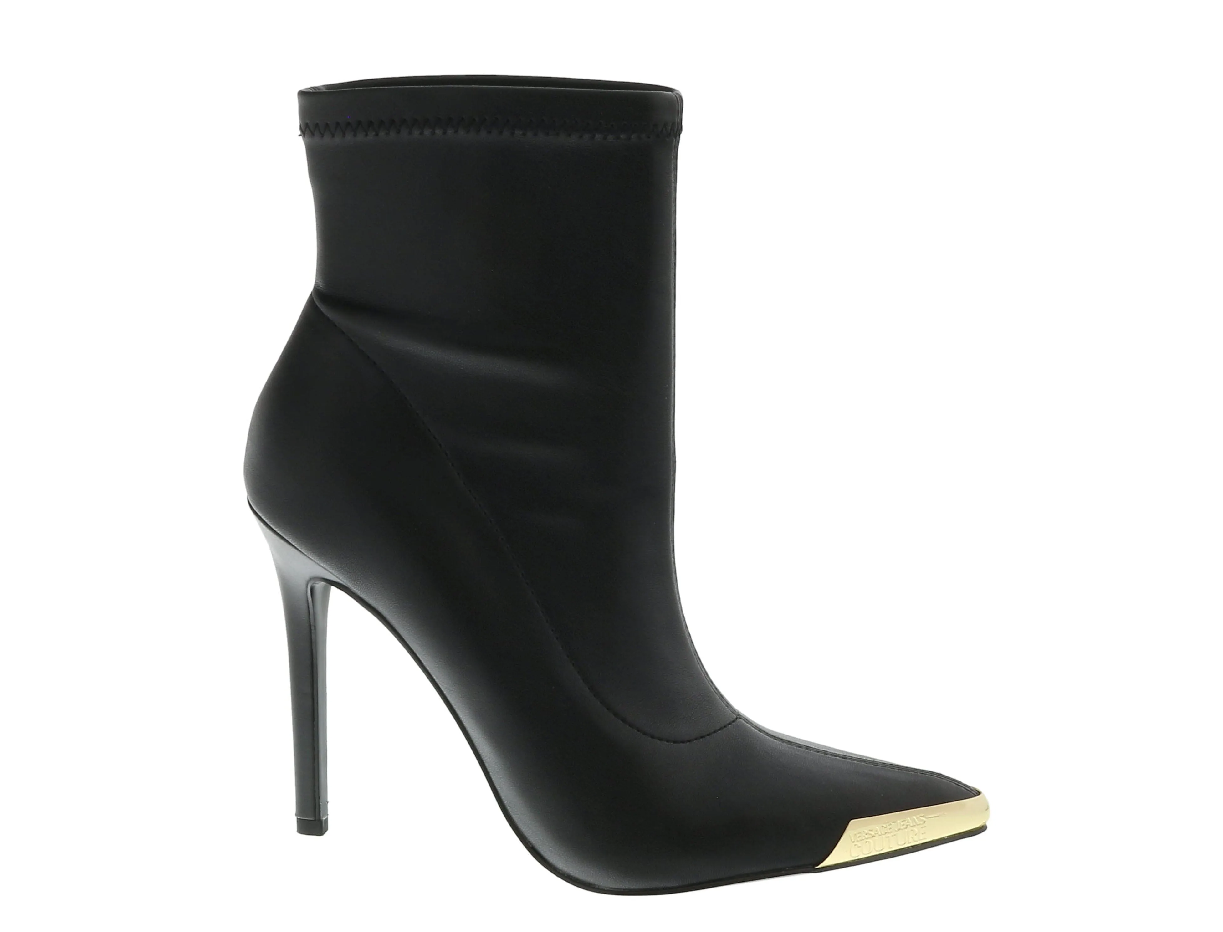 Versace Jeans Couture Black  Christy Coated Mesh High Heel Ankle Boots-