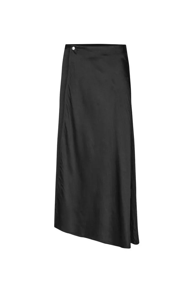 Viktoria Black Asymmetric Bias Skirt
