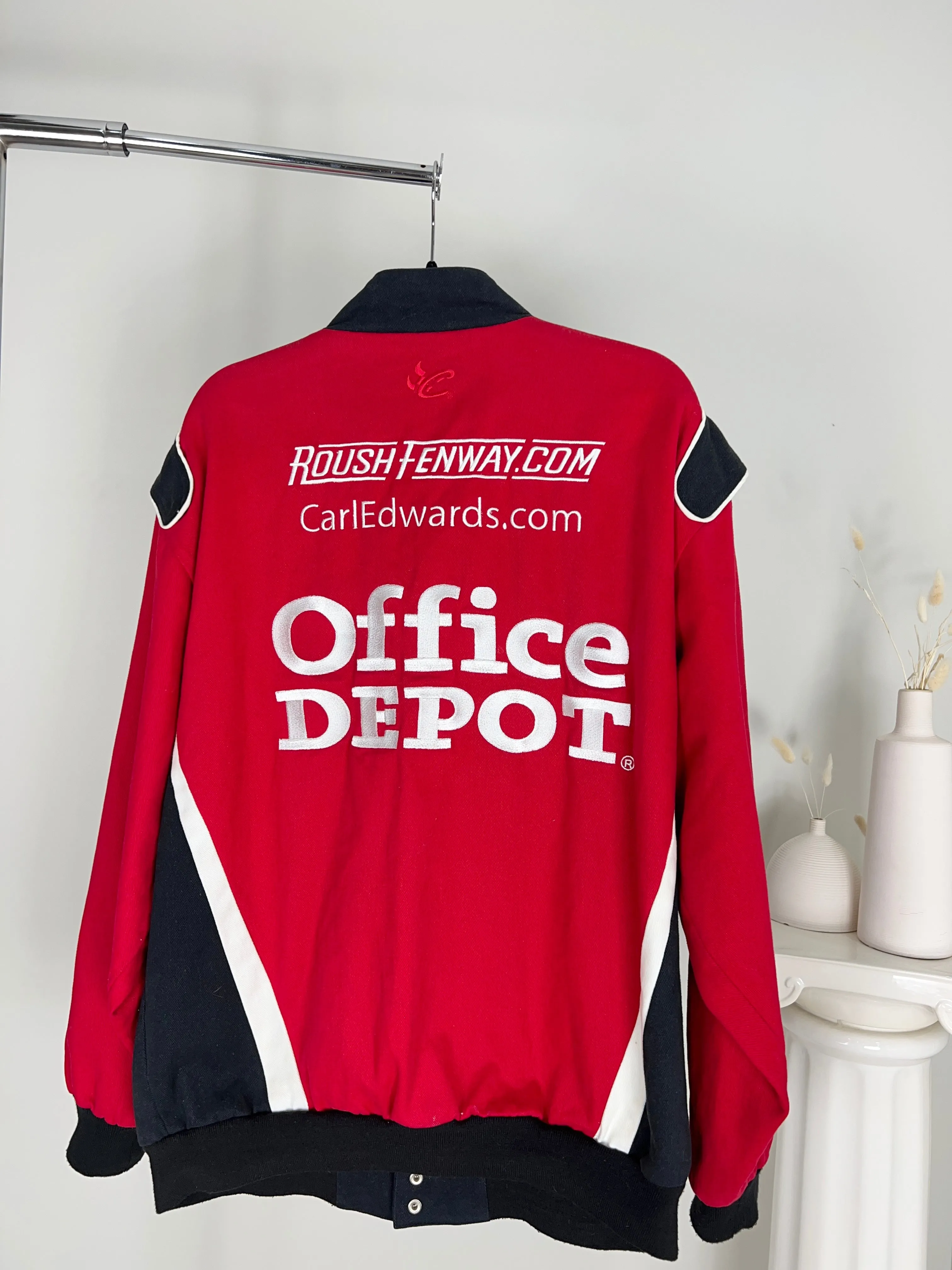 VINTAGE OFFICE DEPOT RED NASCAR RACING JACKET