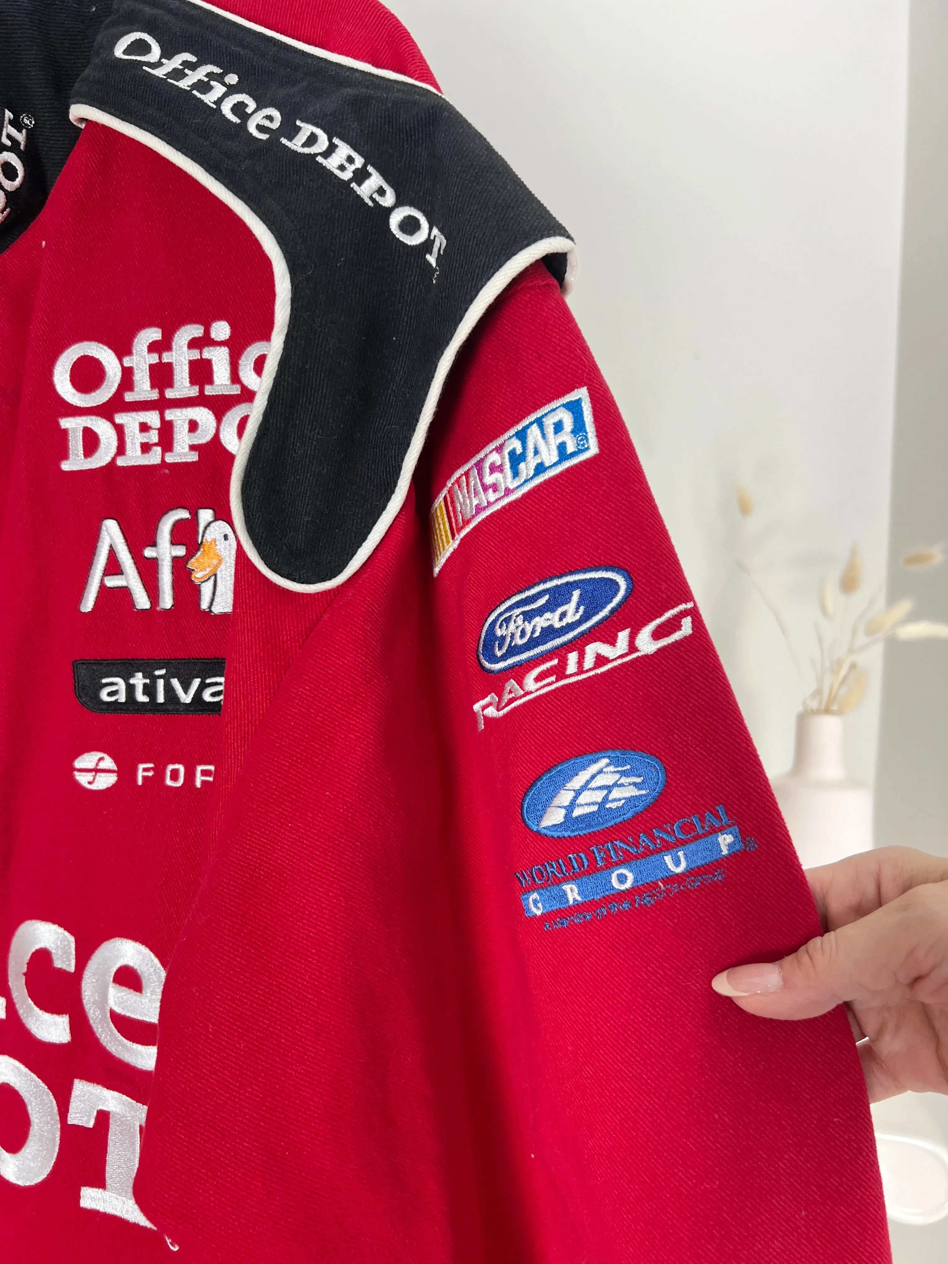 VINTAGE OFFICE DEPOT RED NASCAR RACING JACKET
