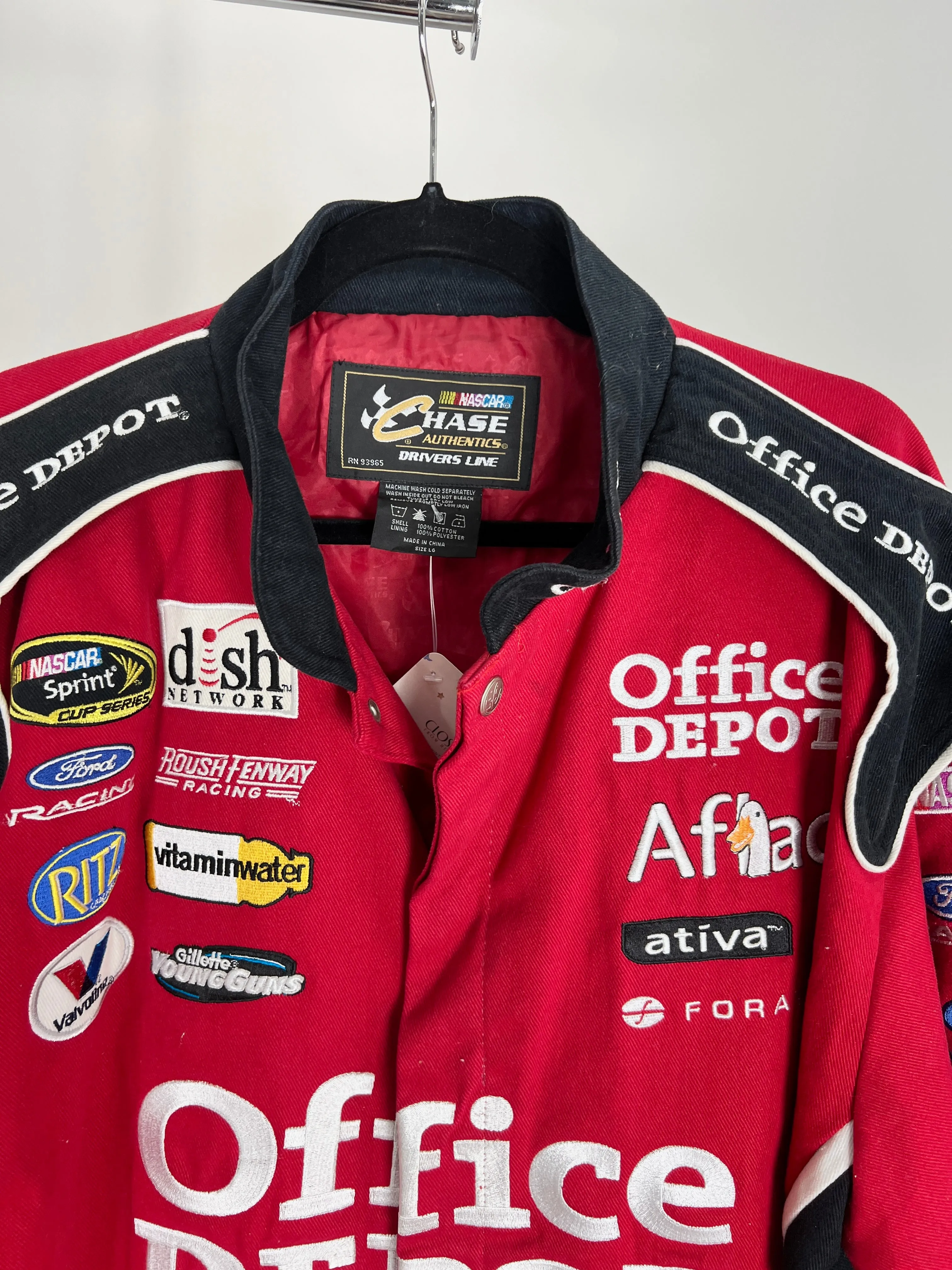 VINTAGE OFFICE DEPOT RED NASCAR RACING JACKET