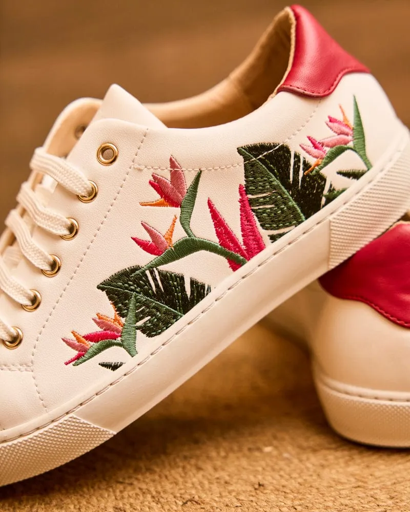 Virevolte Recycled Grain Leather Vegan Sneakers | Tropical Rose