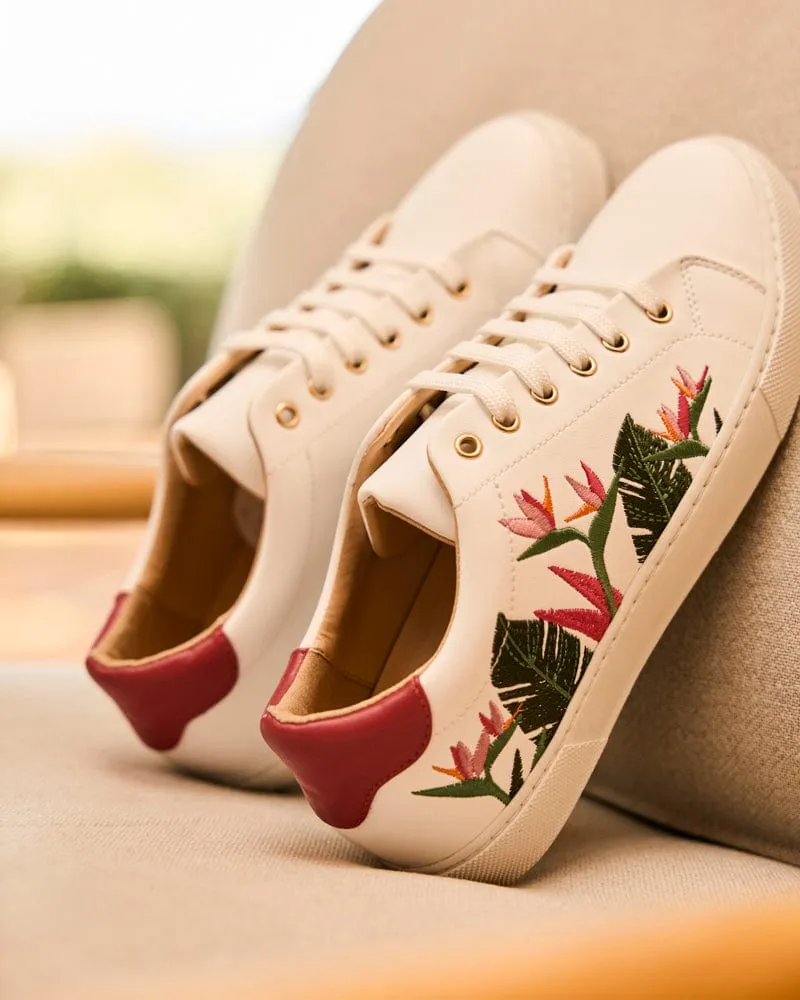 Virevolte Recycled Grain Leather Vegan Sneakers | Tropical Rose