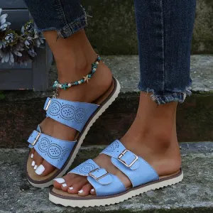 Women Mule Open Toe Sandals Summer Slides