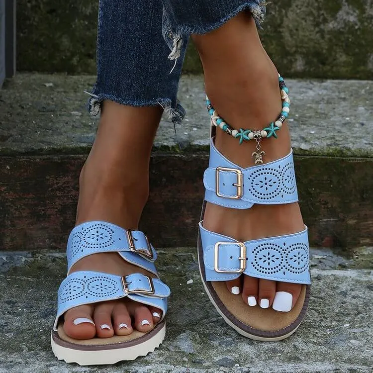 Women Mule Open Toe Sandals Summer Slides