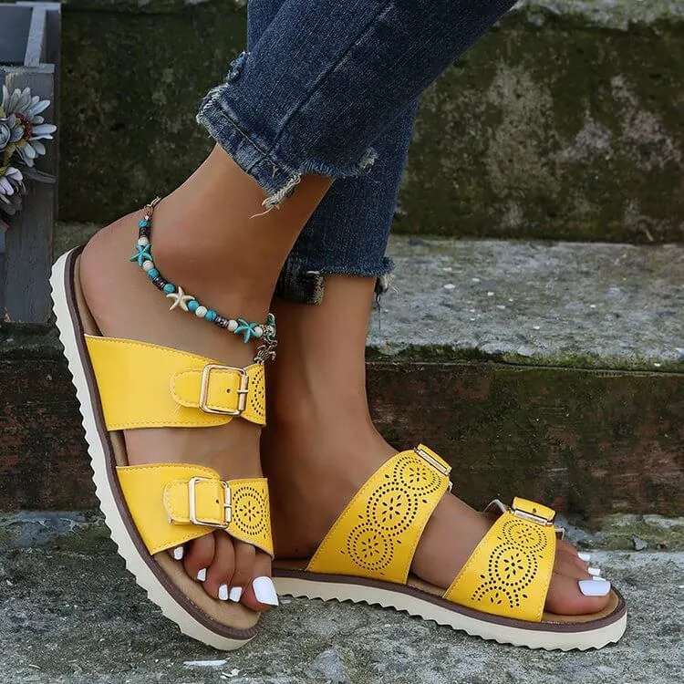 Women Mule Open Toe Sandals Summer Slides