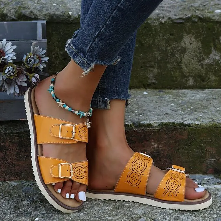 Women Mule Open Toe Sandals Summer Slides