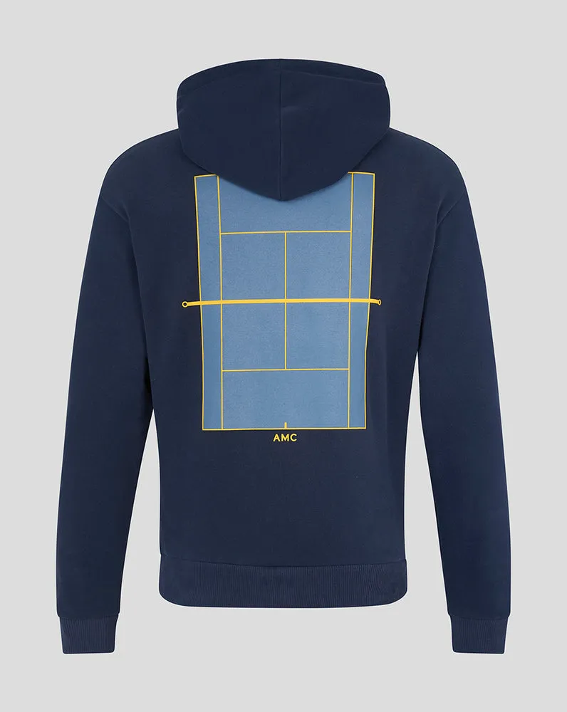 Women's AMC Court Print Hoodie - Navy, Tennis Court Print Hoodie for Women